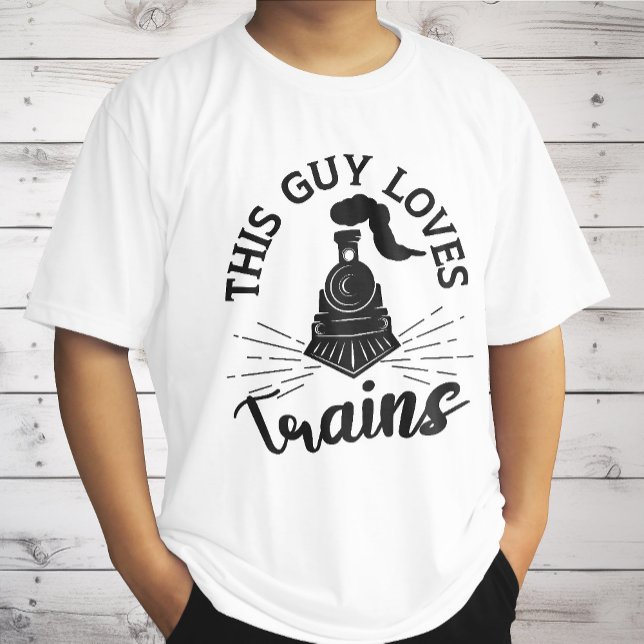 This Guy Loves Trains Railroad Lover Funny Train T-Shirt (Creator Uploaded)