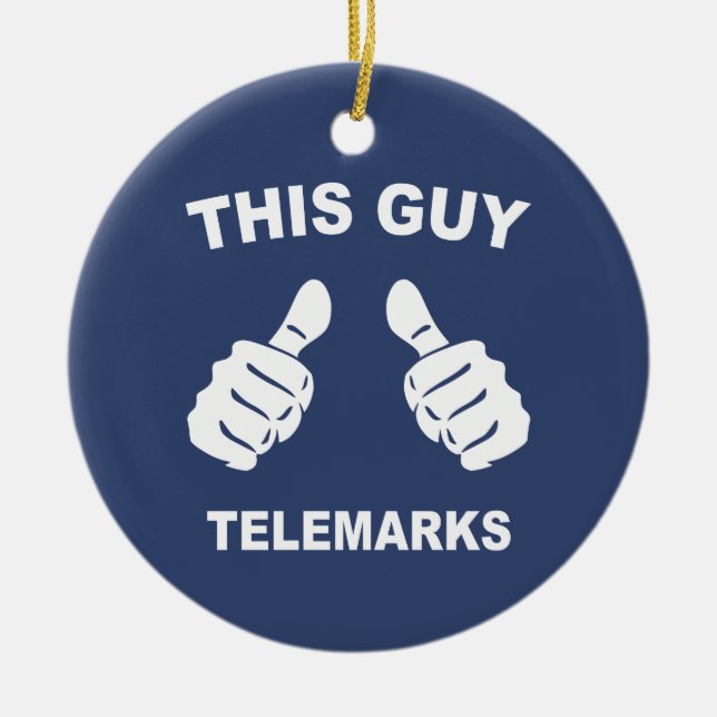 This Guy Telemarks Ceramic Tree Decoration (Front)