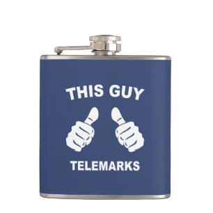 This Guy Telemarks Hip Flask