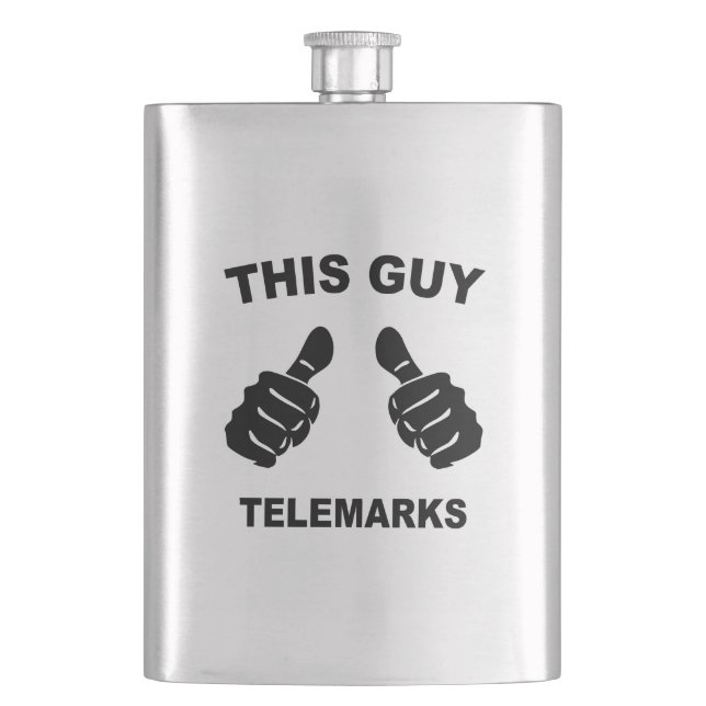 This Guy Telemarks Hip Flask (Front)
