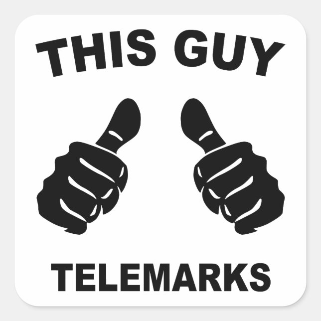 This Guy Telemarks Square Sticker (Front)