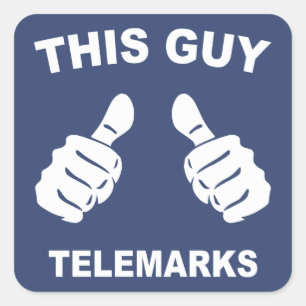 This Guy Telemarks Square Sticker