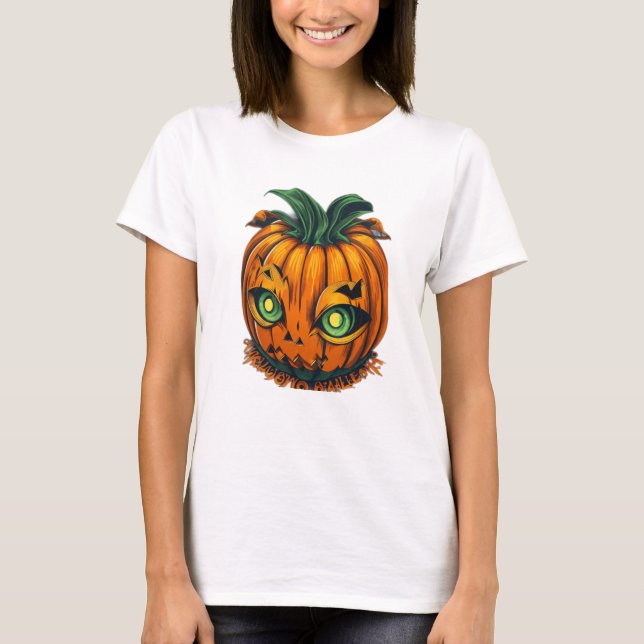 This Halloween space pumpkin is here T-Shirt (Front)