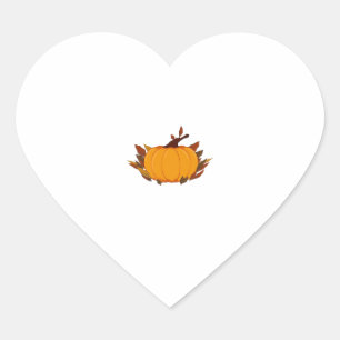 This harvest pumpkin T-shirt is perfect for the fa Heart Sticker