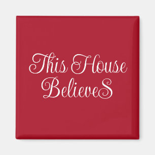 This House Believes Christmas Red & White   Magnet