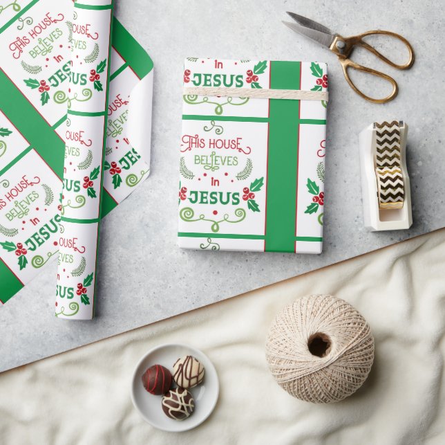 This House Believes in Jesus   Wrapping Paper (Crafts)