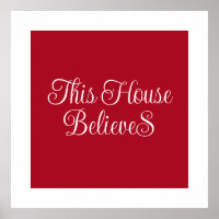 This House Believes Typography Script Red 