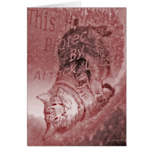 This House Is protected By Attack Cats Card