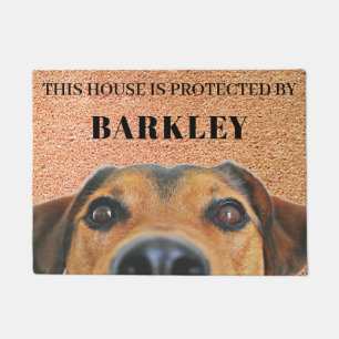 This House is Protected By Cute Dog Pet Photo Doormat