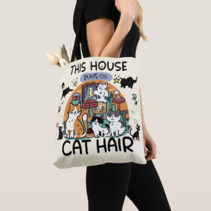 This House Runs on Cat Hair Humour Tote Bag