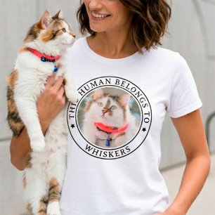 This Human Belongs To Pet Custom Photo & Name T-Shirt