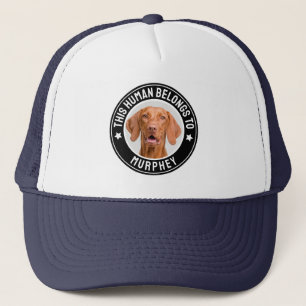 This Human Belongs to Pet Name, Custom Photo Funny Trucker Hat