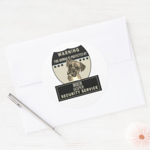 This Human Is protected by Boxer Security Shot Gla Classic Round Sticker