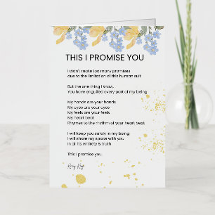 This I Promise You - Love Poem Poetry Foil Greeting Card