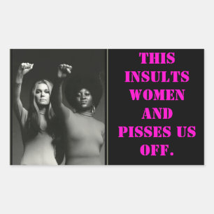 THIS INSULTS WOMEN AND PISSES US OFF. RECTANGULAR STICKER