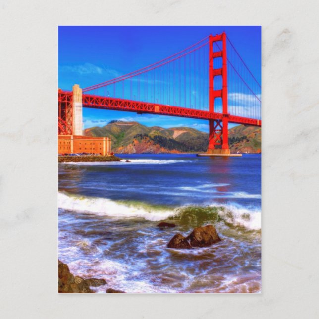 This is a 3 shot HDR image of the Golden Gate Postcard (Front)