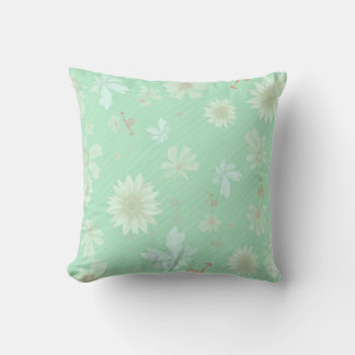This is a bright cushion with a mint colour backgr