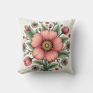 This is a bright floral cushion. cushion