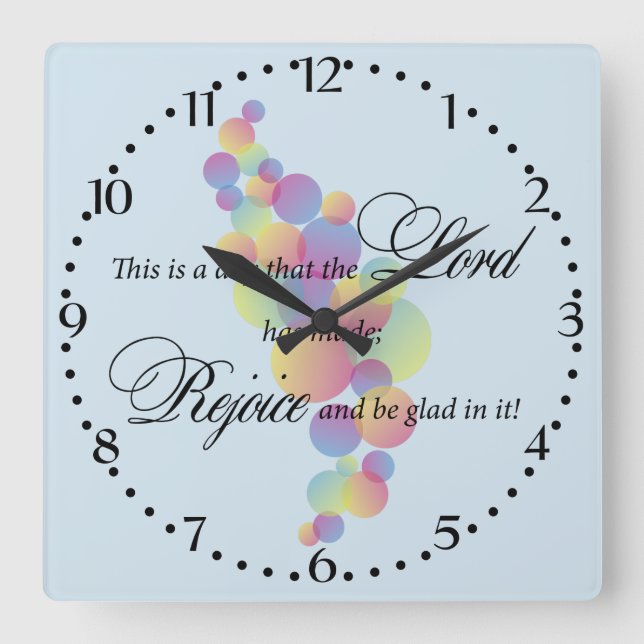 This is a Day the Lord has made Square Wall Clock (Front)