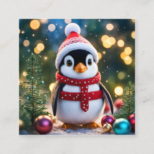 This is a delightful little penguin, all dressed u square business card