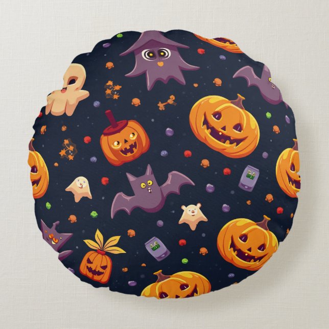 This is a Halloween cushion. Round Cushion (Front)