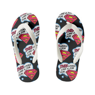 This is a job for... Superman Kid's Flip Flops