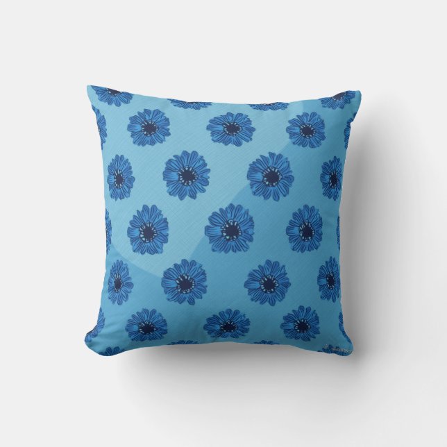 This is a pillow cushion for blue flower pattern. (Front)