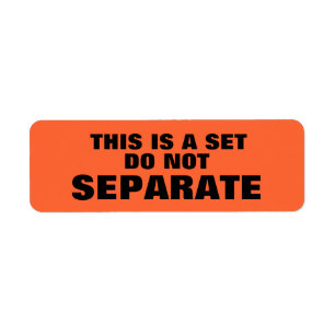 This Is A Set Do Not Separate Warning stickers