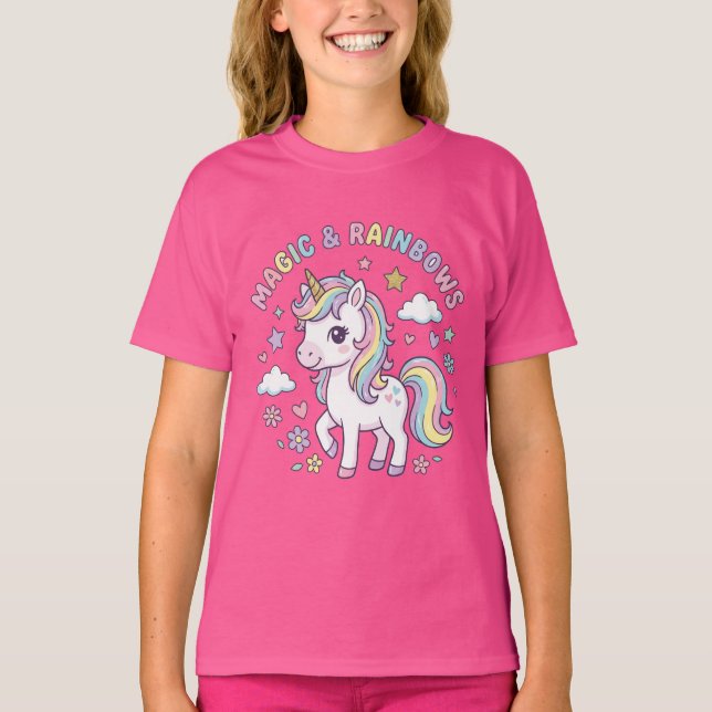 This is a T-shirt with a cute unicorn. (Front)