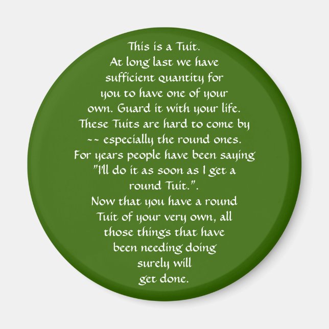 This is a Tuit Magnet (Front)