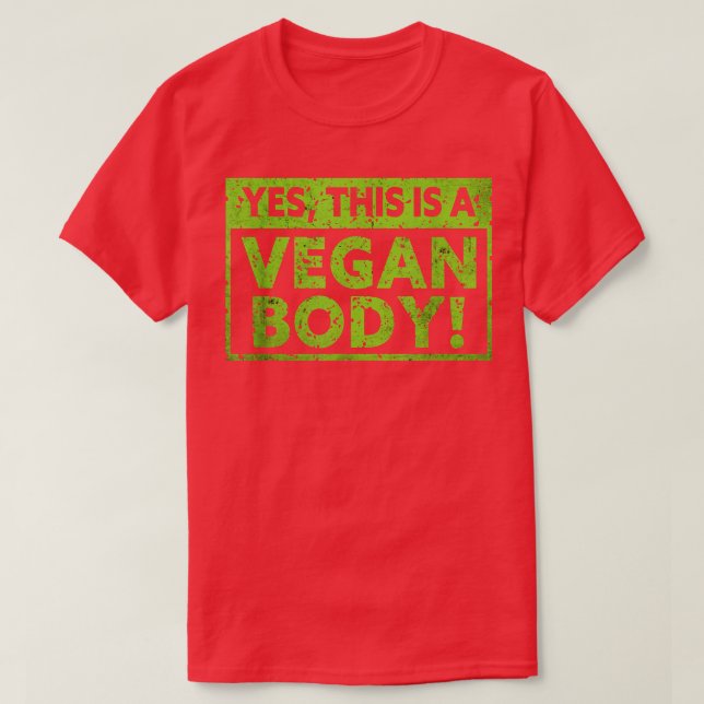 This Is A Vegan Body Vegetable Vegetarian Plant Fu T-Shirt (Design Front)
