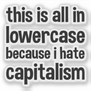 this is all in lowercase because i hate capitalism