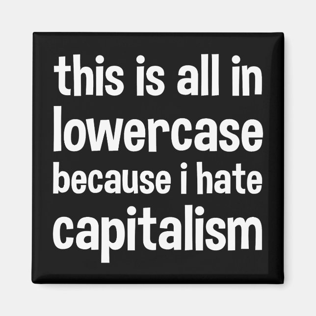 this is all in lowercase because i hate capitalism magnet (Front)