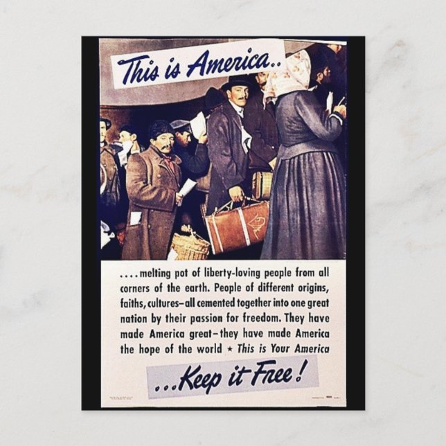 This Is America Keep It Free! Postcard (Front)