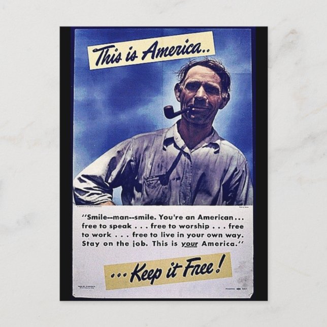 This Is America Keep It Free! Postcard (Front)