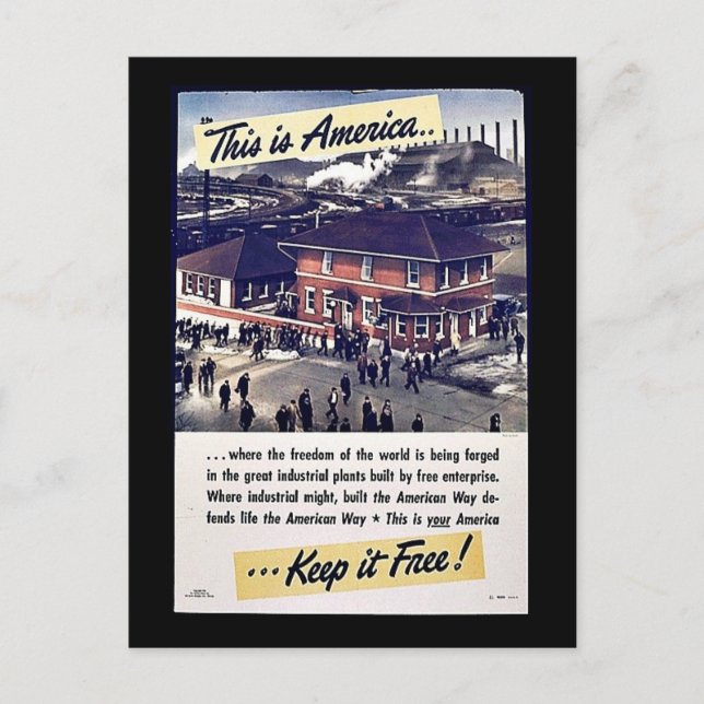 This Is America Keep It Free! Postcard (Front)