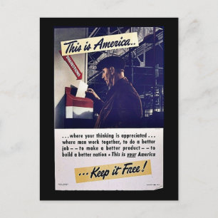 This Is America Keep It Free! Postcard