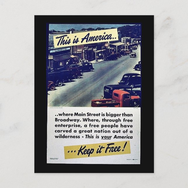 This Is America Keep It Free! Postcard (Front)
