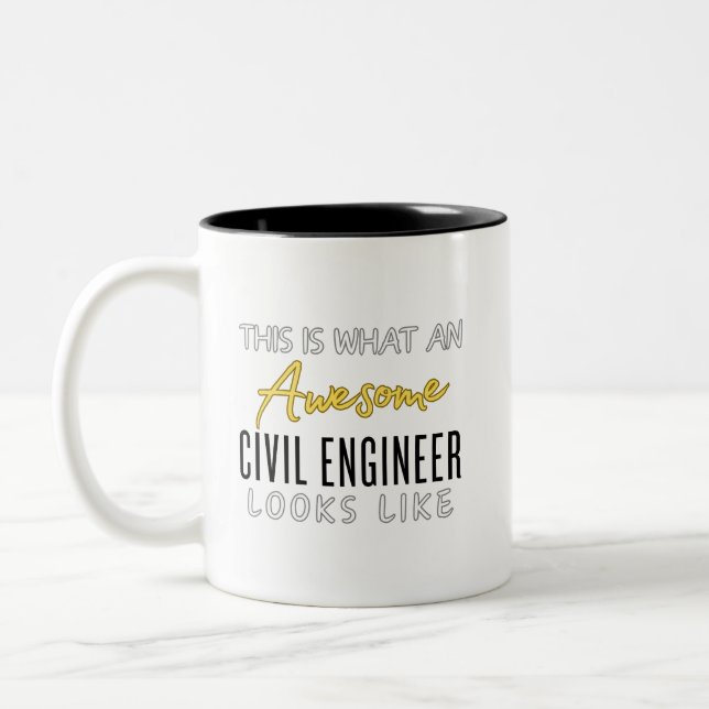 This is an Awesome Civil Engineer Loos Like Two-Tone Coffee Mug (Left)