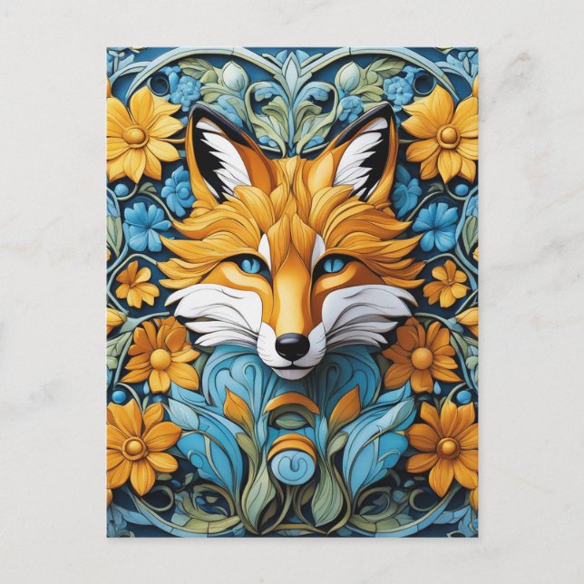 This is an ebony coloured fox centre that has been postcard (Front)