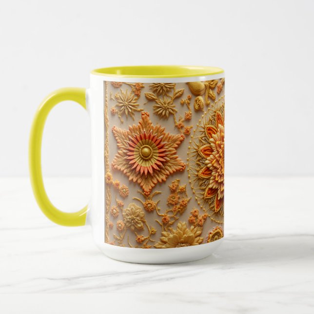 This is an embroidery pattern mugs (Left)