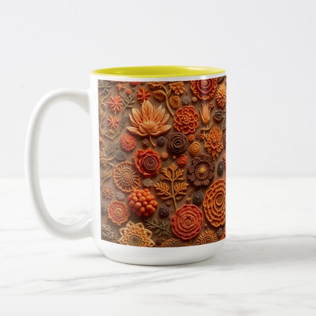 This is an embroidery pattern mugs (Left)