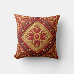 This is an embroidery style throw pillow. cushion