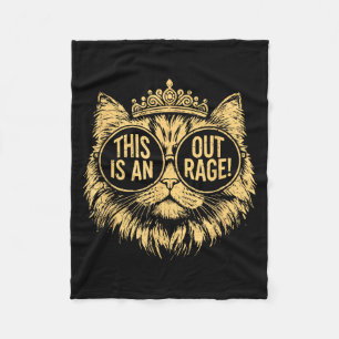This Is An Outrage Funny Princess Cat Donut Gold W Fleece Blanket