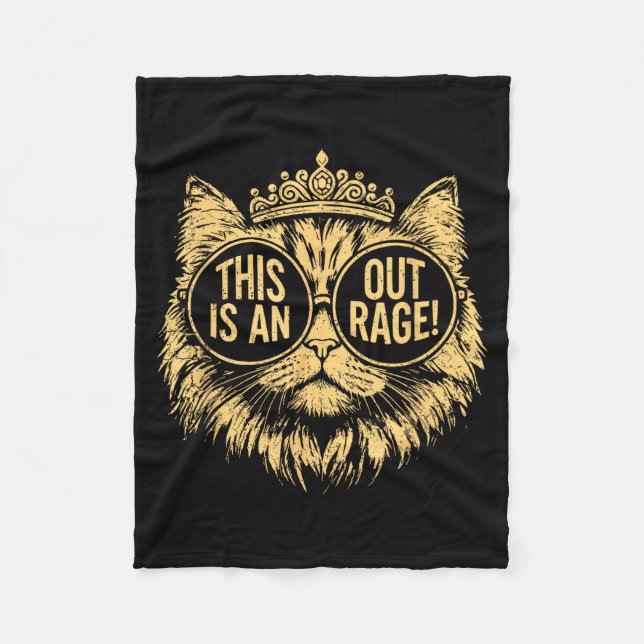 This Is An Outrage Funny Princess Cat Donut Gold W Fleece Blanket (Front)