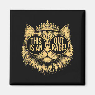 This Is An Outrage Funny Princess Cat Donut Gold W Magnet