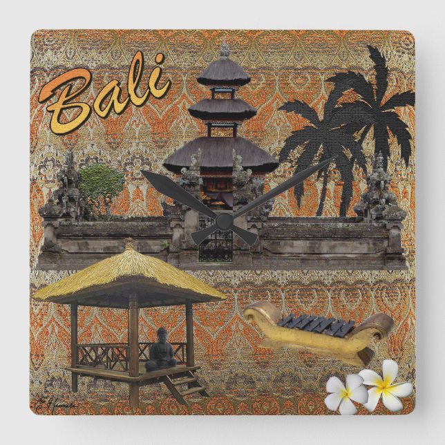 This Is Bali Square Wall Clock (Front)