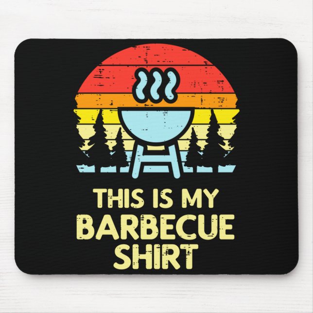 This is barbecue shirt retro bbq grilling men mouse mat (Front)