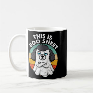 This Is Boo Sheet Black Poodle Dog Retro Halloween Coffee Mug