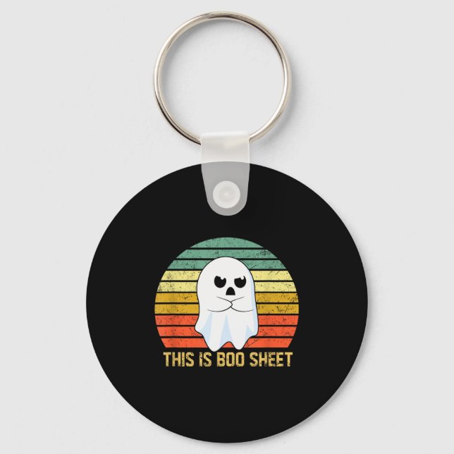This Is Boo Sheet Bull Funny Halloween Ghost  Key Ring (Front)